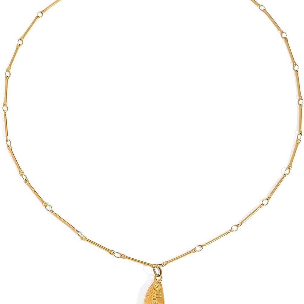 Gold Fish Charm Necklace Dainty Cute Jewelry for Women Gift Birthday